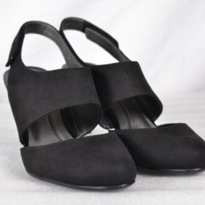 Life Stride Luca 6W Black Sling Back Heels